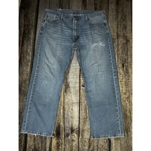 Levi’s 569 Blue Distressed Jeans Men's Wide Leg Baggy Size 38x30
